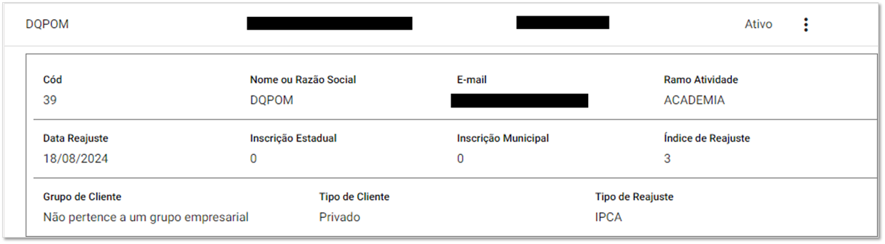 Informações da Empresa.